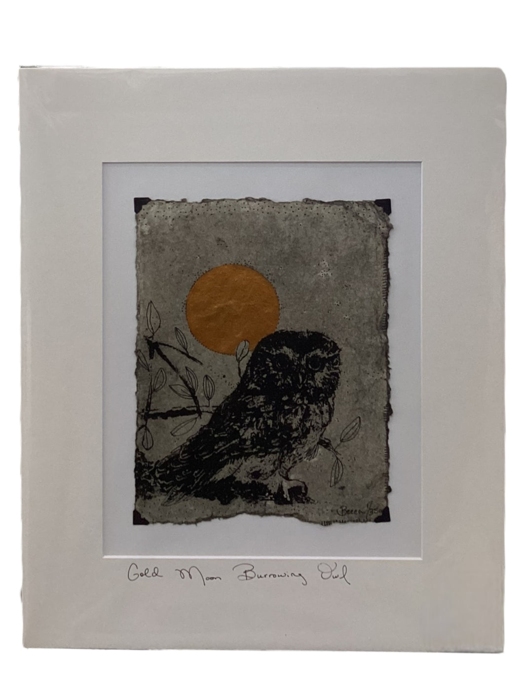 Gold Moon Burrowing Owl - Original - 16