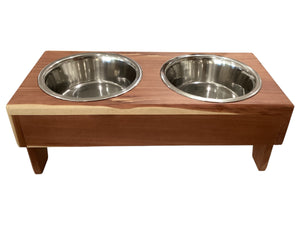 Dog Dish Stand - Large Red Cedar