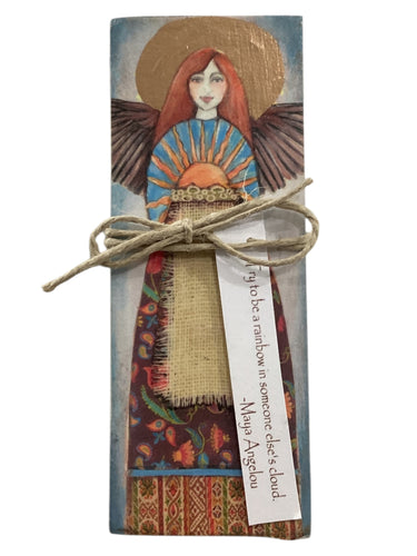 Small Wood Block Angel