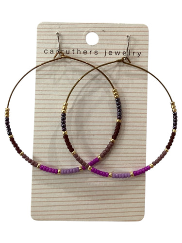 Purple Hoop Earrings