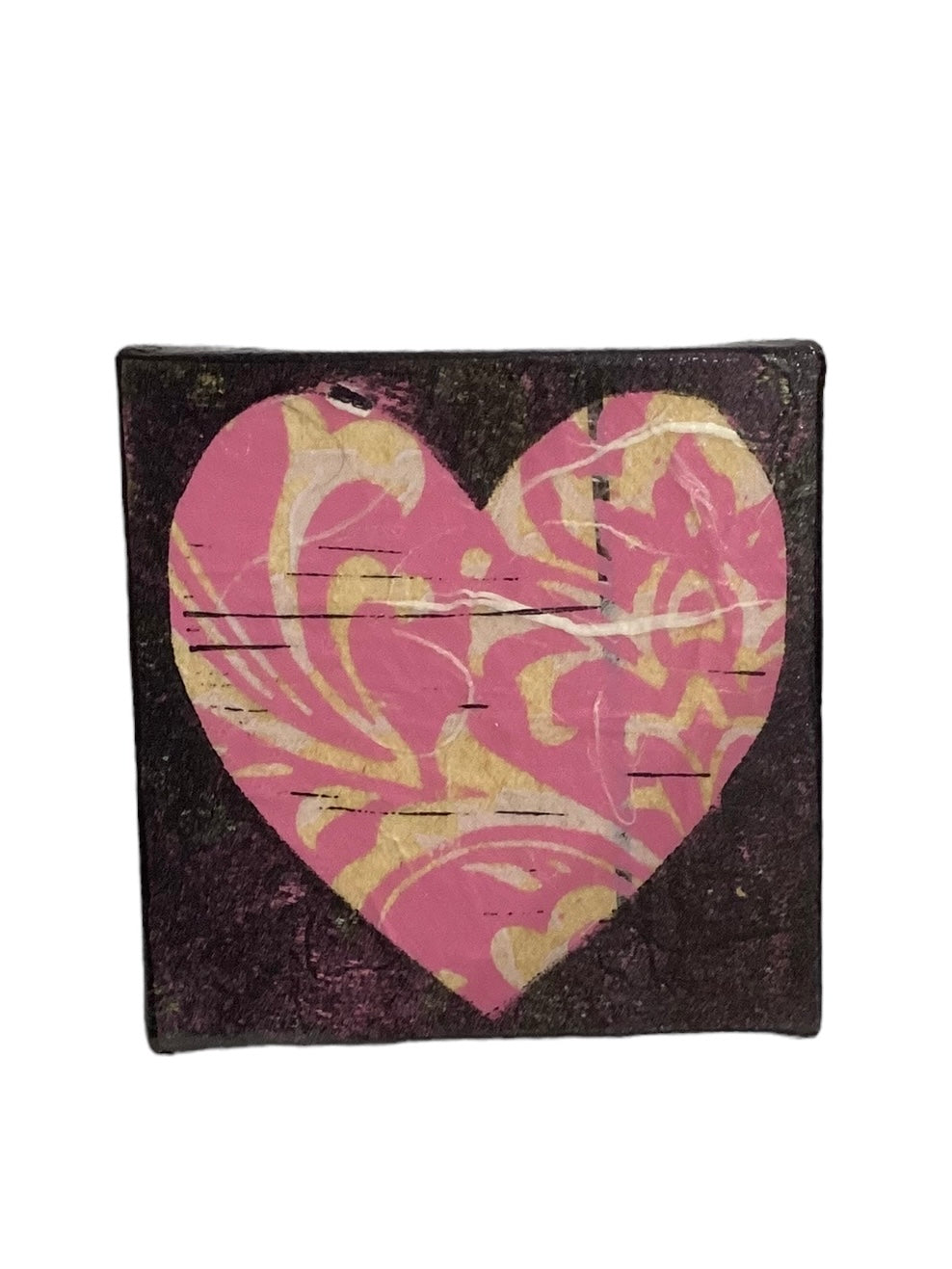 Pink Heart Block Print