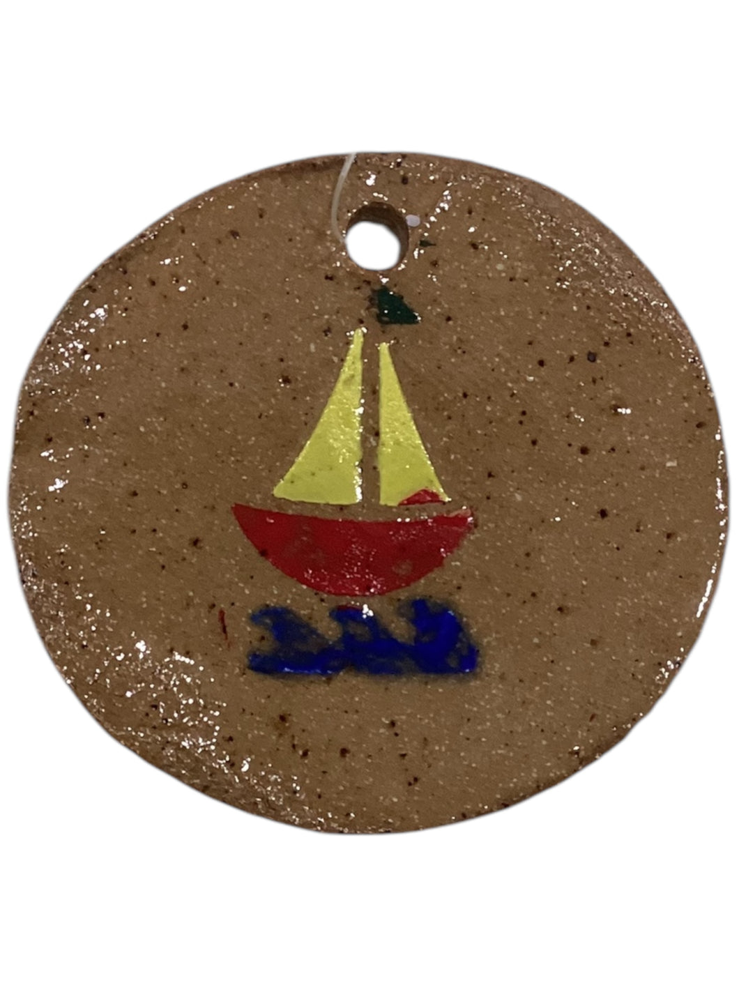 Sail Boat Ornament - Small Round