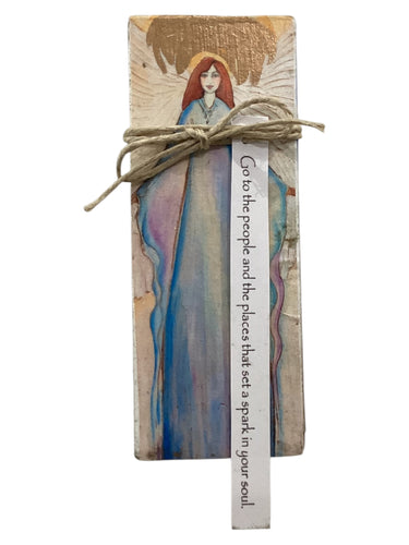 Small Wood Block Angel