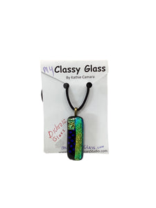 Green + Blue Dichroic Glass Amulet