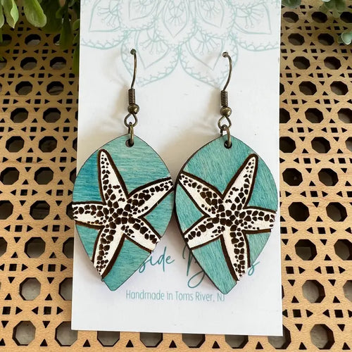Starfish Earrings - Light Blue