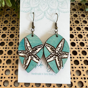 Starfish Earrings - Light Blue