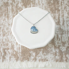 Custom Sand Necklace Wave Heart - Silver