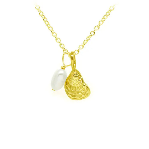 Sunshine & Saltwater Oyster Shell Necklace - Gold Plated Sterling Silver