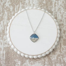 Custom Sand Necklace Wave Square - Silver