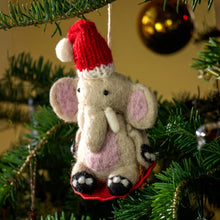 Sledding Elephant Ornament
