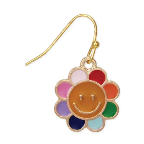 Bright Smiles Rainbow Daisy Enamel Earrings