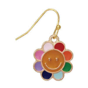 Bright Smiles Rainbow Daisy Enamel Earrings