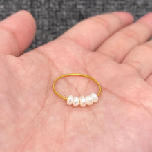Pearl Beaded Ring - 18k Gold Plated