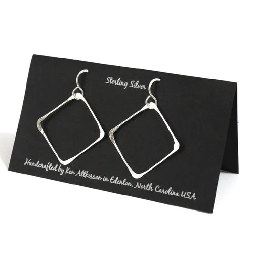 Sterling Silver Earrings Large Square