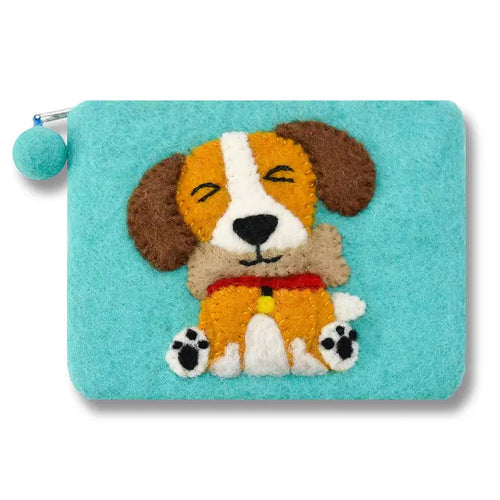 Dog Coin Purse - Aqua