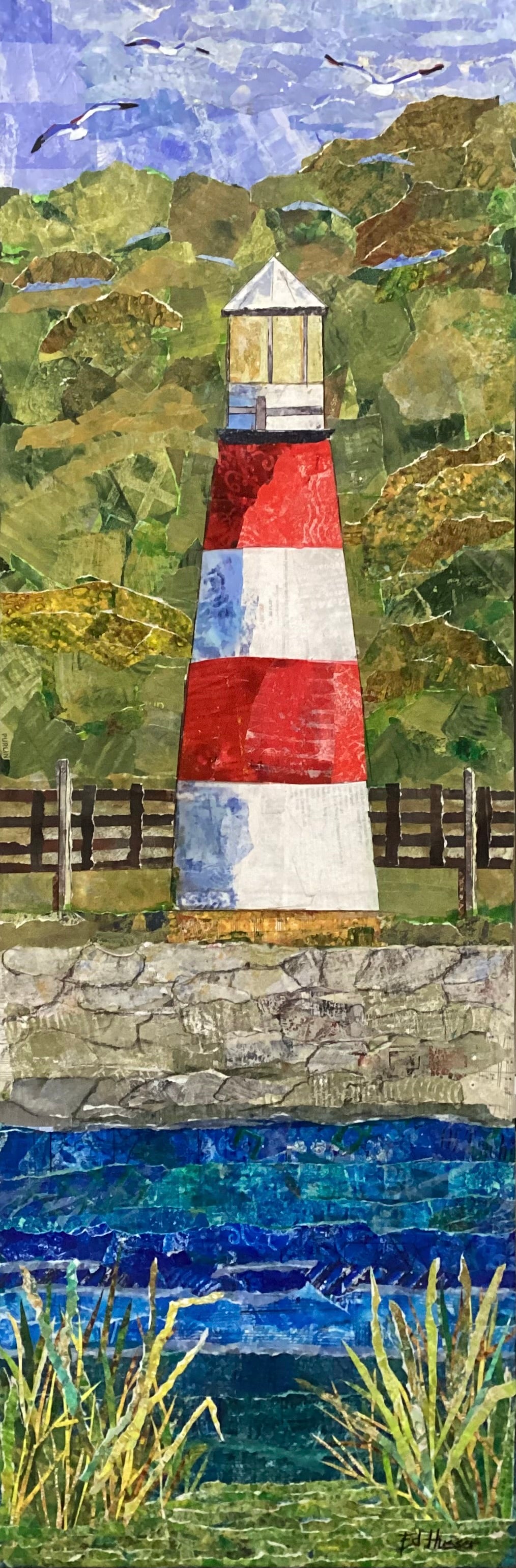 Lighthouse By The Lake - Original Canvas