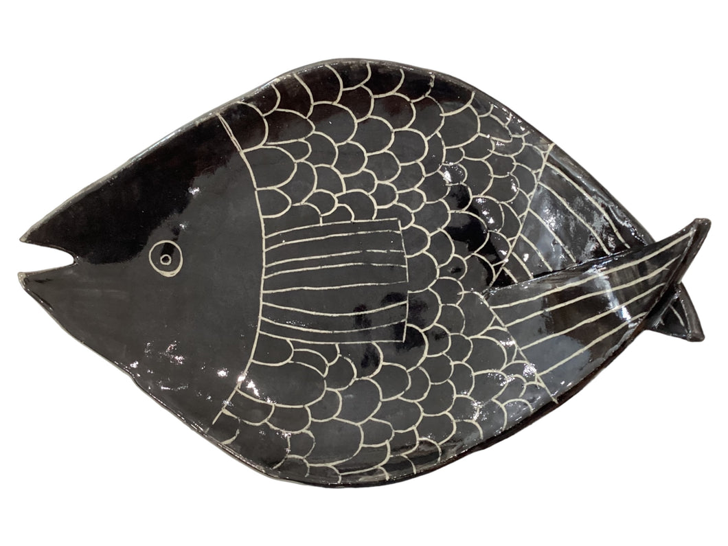 Large Fish Tray - Sgraffito