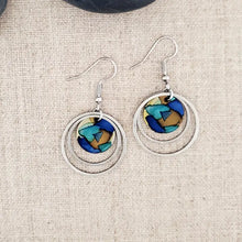 Alcohol Ink Stainless Steel Double Hoop Circle Earrings