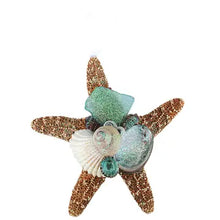 Sugar Starfish Collage Ornament - Turquoise