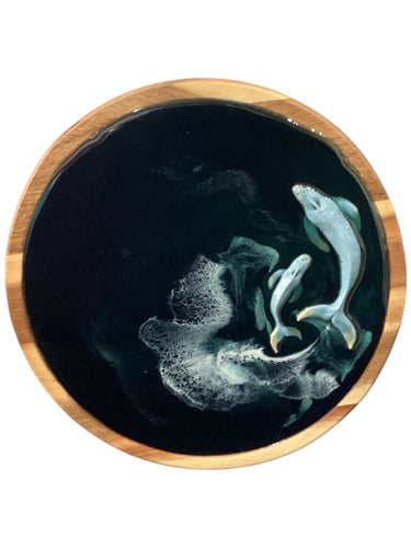 Momma/Baby Blue Whale Lazy Susan