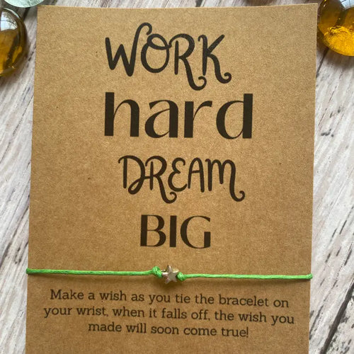 Work Hard Dream Big Wish Bracelet - Orange