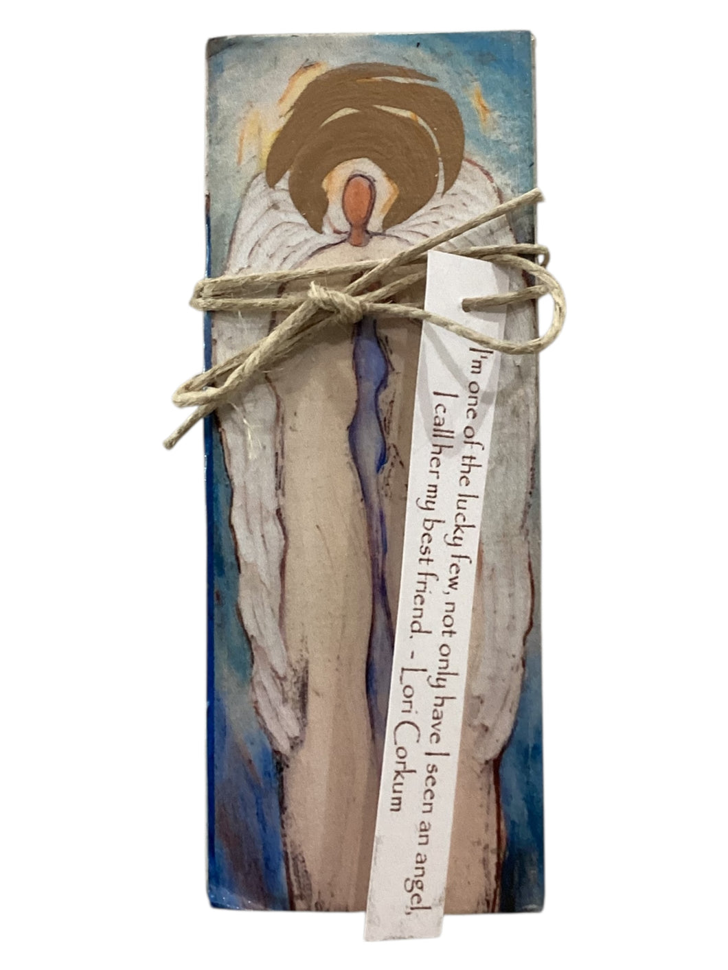 Small Wood Block Angel