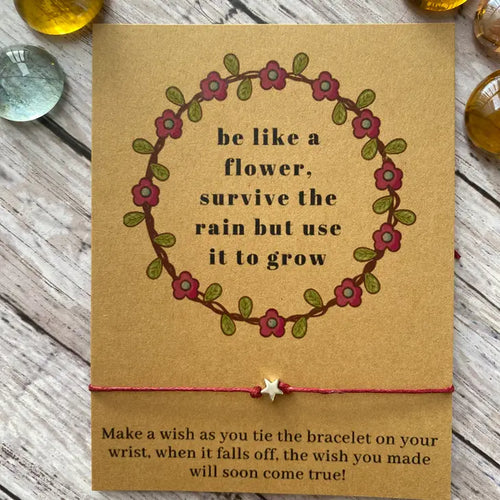 Be Like a Flower Wish Bracelet - Red