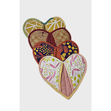 Cotton Potholder - Handwoven Pocket Design - Heart