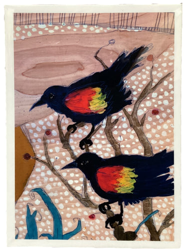 Red Winged Black Bird Morning - Print - 5