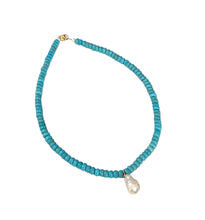 Stone Necklace with Baroque Pearl