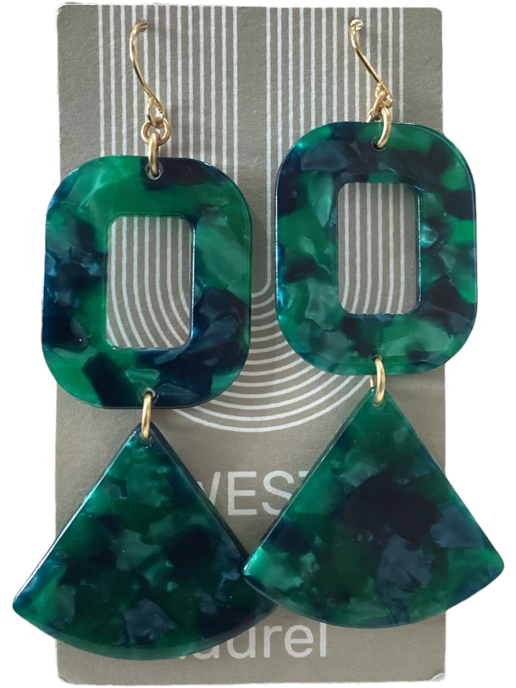 Mega Acrylic Earrings - Green