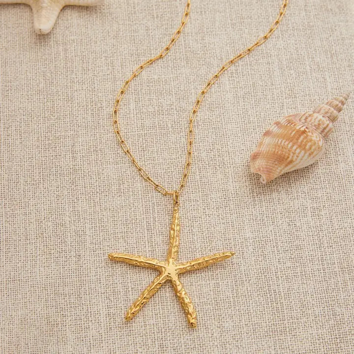 18K Stainless Steel Starfish Necklace - Gold