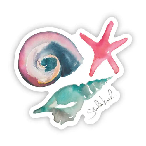 Ocean Shellfish Watercolor Sticker