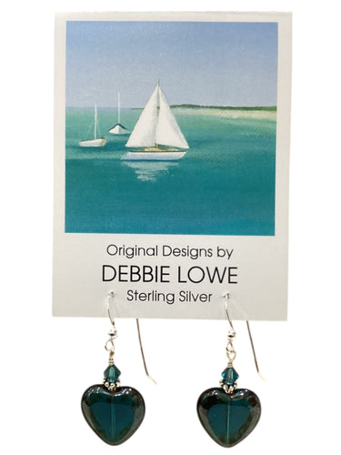 Teal Hearts Earrings