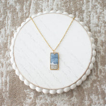 Custom Sand Necklace Wave Rectangle - Gold