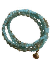 Set of 4 - Crystal bracelets w/charm