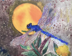 Dragonfly Sunrise - Print on Canvas - 11" x 14"