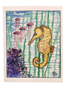 Notecard - Sea Horse & Jellies