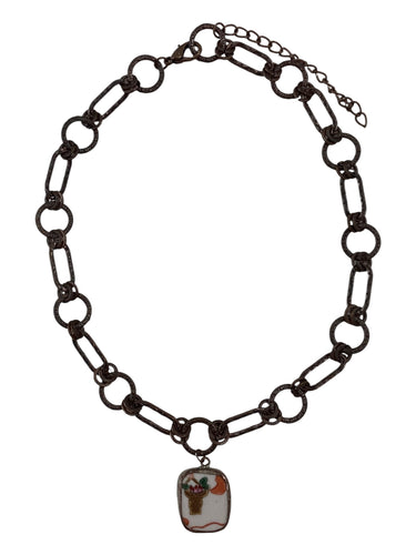 Vintage Necklace - Enamel Tile