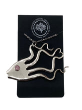 Silverplate Fish Necklaces With Crystal Eye