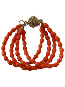 Orange Coral Crystal Bracelets