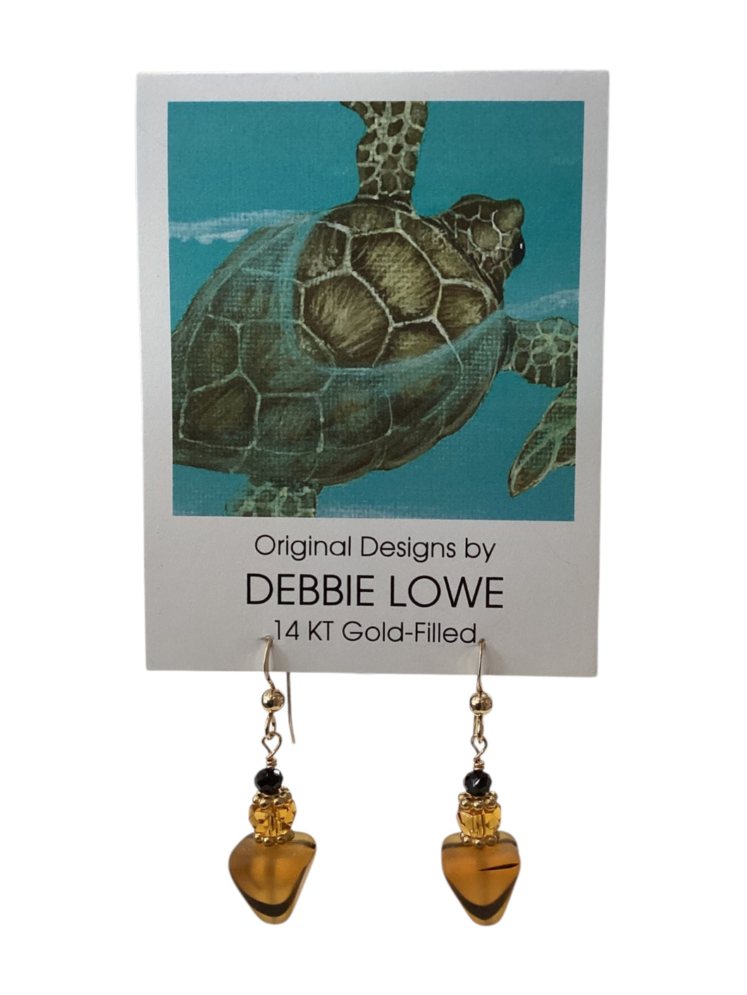 Amber Pyramids Earrings