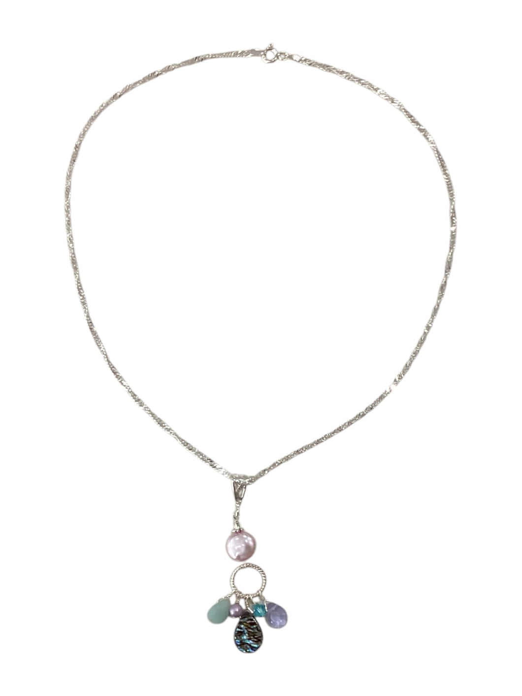 Abalone, Pearl & Gems Necklace