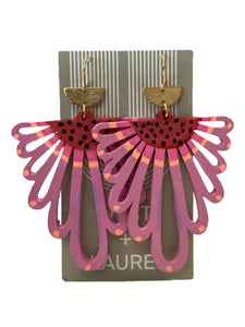 Hand Painted Earrings - Purple Keys