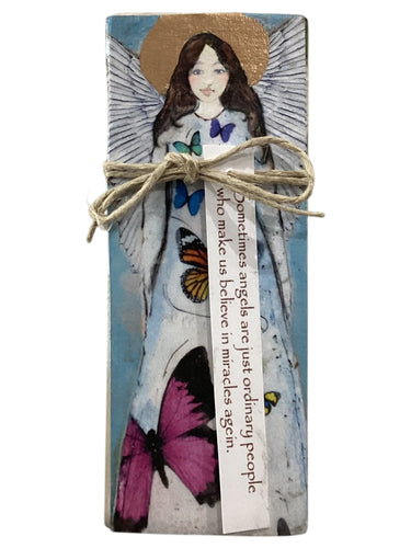 Small Wood Block Angel