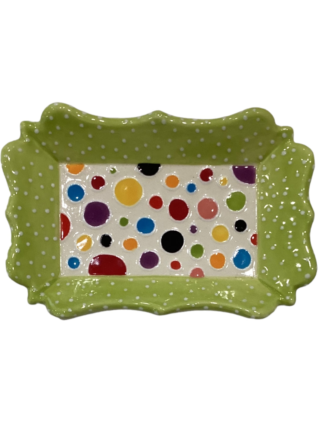 Small Polka Dot Dish - Lime Green