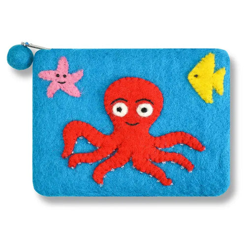 Octopus Coin Purse - Aqua