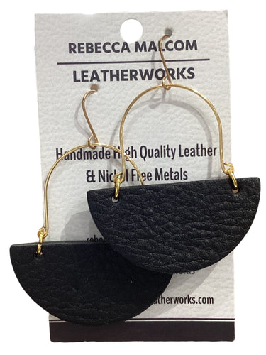 Large Half Moon Earrings - Black