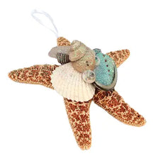 Sugar Starfish Collage Ornament - Turquoise