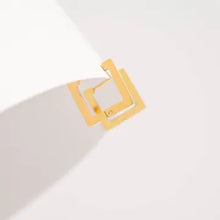 18K Gold Pvd Stainless Steel Square Huggie Earrings - Gold